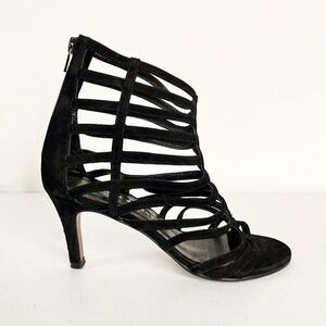 Rebeca Sanver Black Suede Cage Sandals